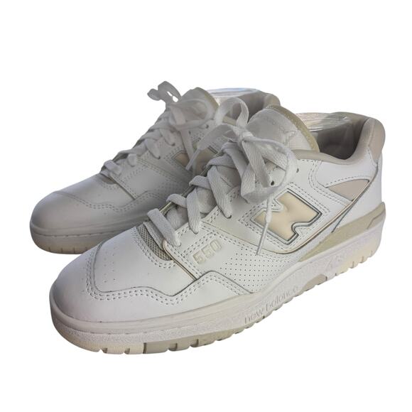 New Balance 550 Silver Burch White & Tan Trendy Sneaker Lace Up Women’s Size 9 - Picture 7 of 11